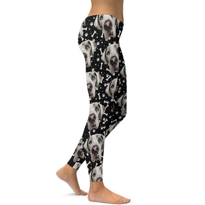 FACE w PAWS-n-BONES  Yoga Pants