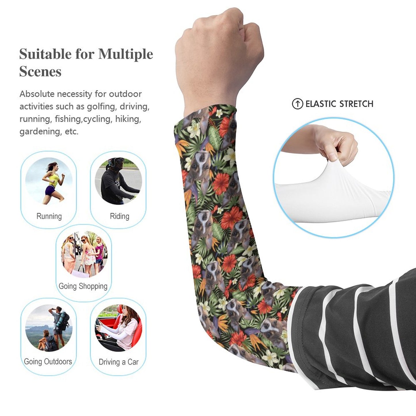 HAWAIIAN STYLE FACE - Cooling UV-Proof Arm Sleeves (A Pair)