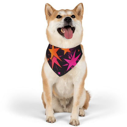 PINK ORANGE SUPER STARS Pet Bandana Collar