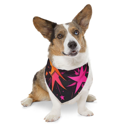 PINK ORANGE SUPER STARS Pet Bandana Collar