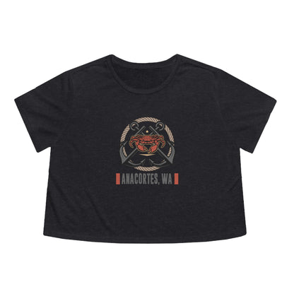 ANACORTES CRAB Women's Flowy Cropped Tee