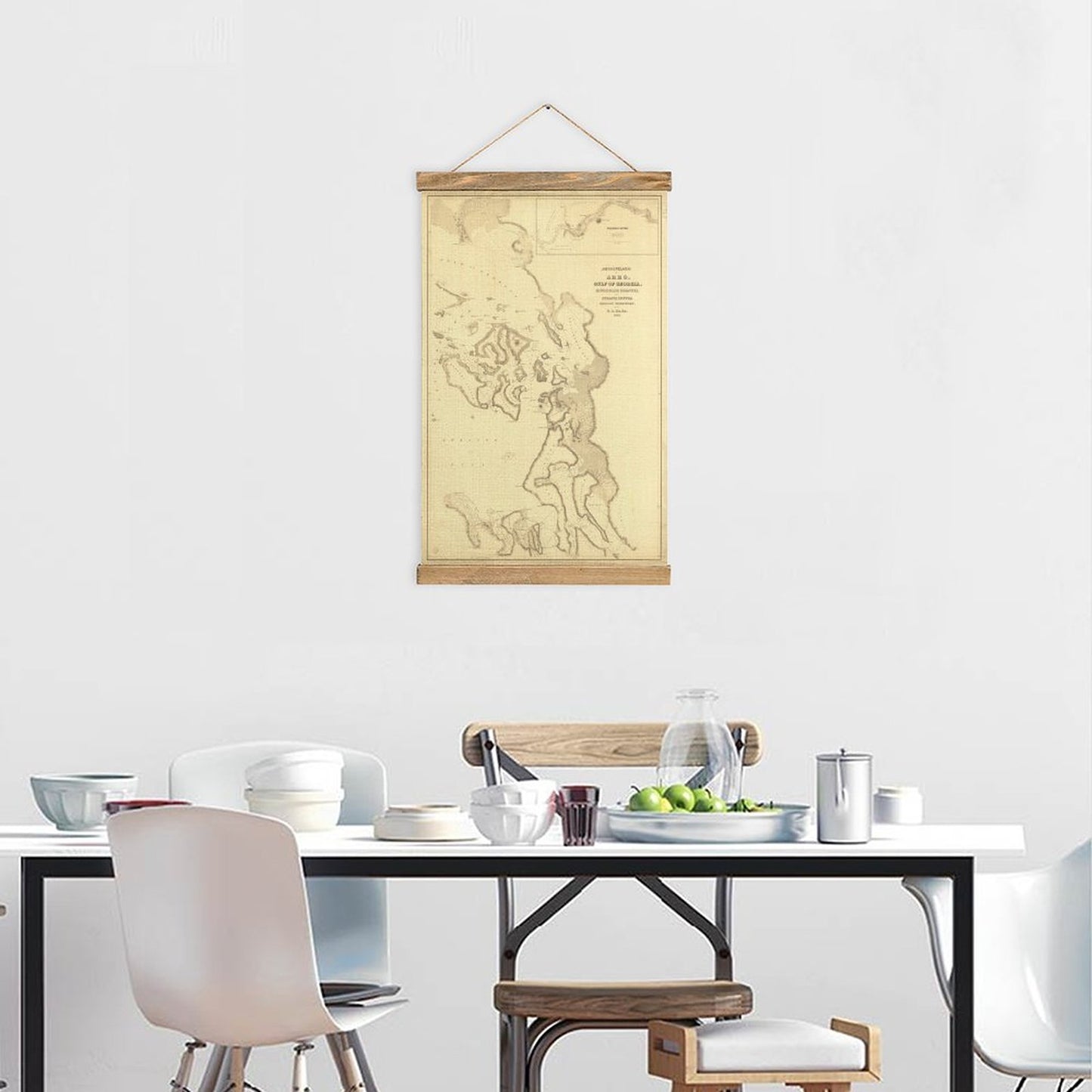 Framed Flax Painting Wall Decor