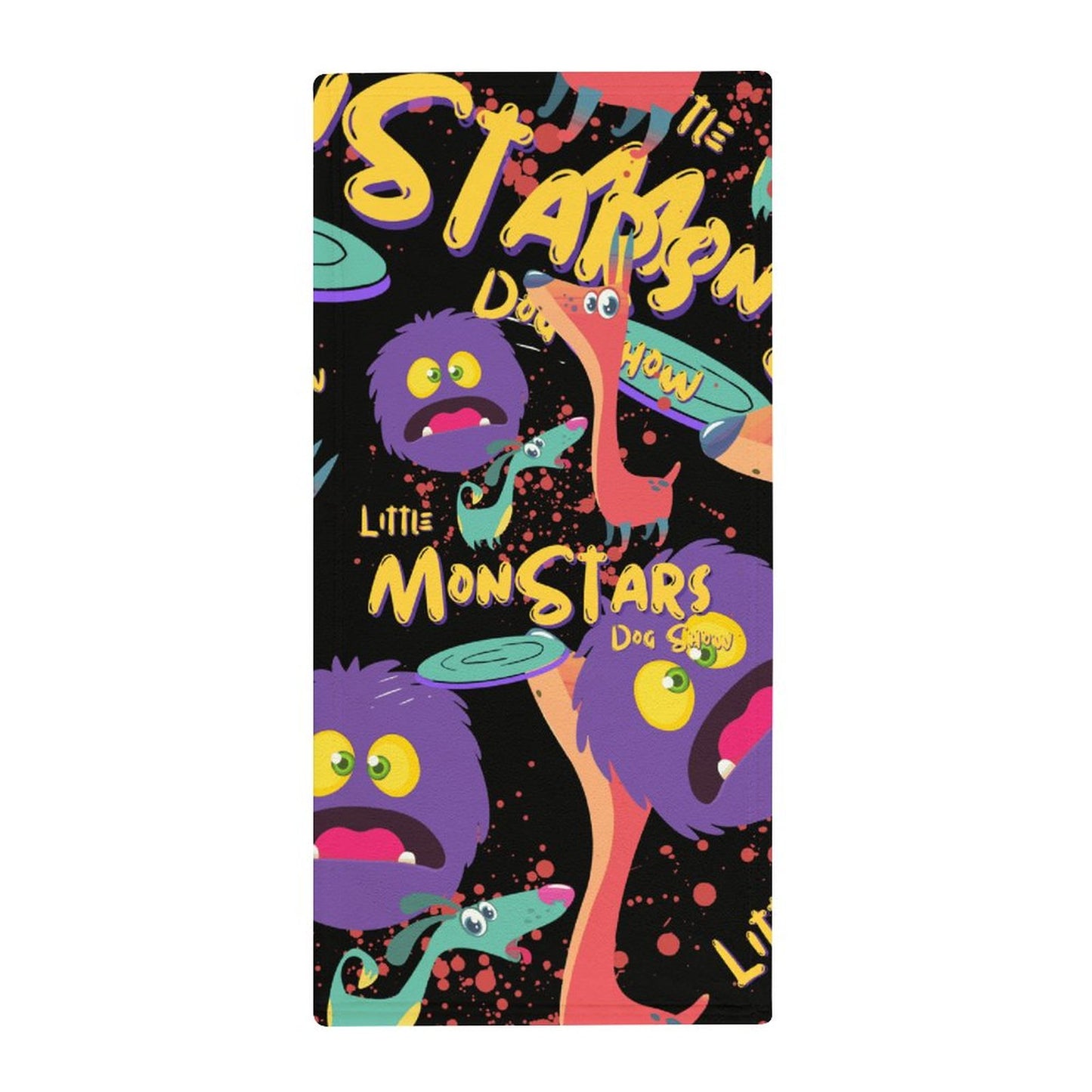 LITTLE MONSTERS Coral Velvet Towel