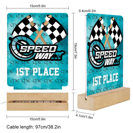 CPE SPEEDWAY Acrylic AWARD W Wooden Base