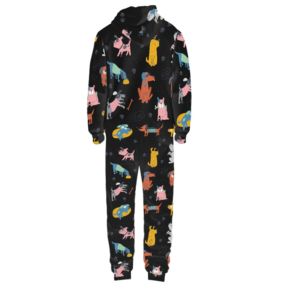 Women's hooded long sleeve jumpsuit