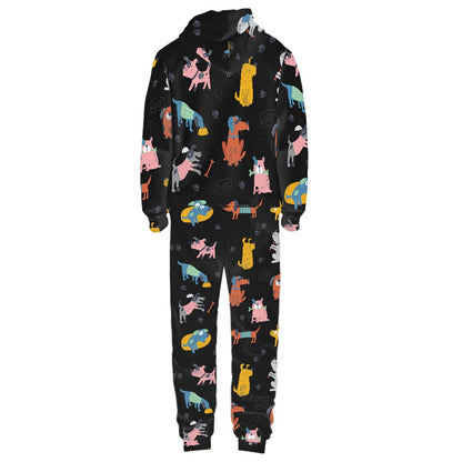 Women's hooded long sleeve jumpsuit