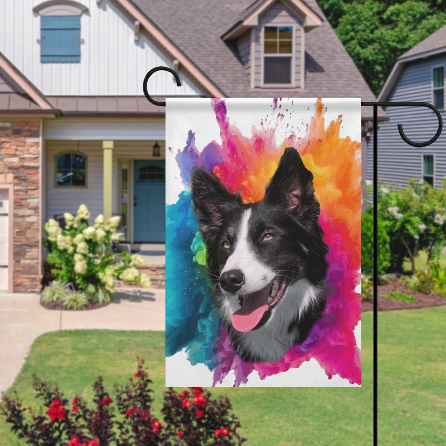 Flag in garden (1 Pic on 2 Sides)-12"x18"