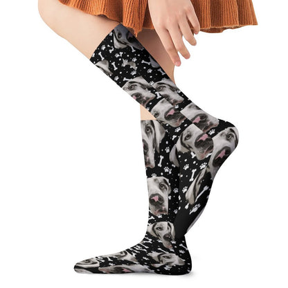 FACE w PAWS-n-BONES Tube Socks