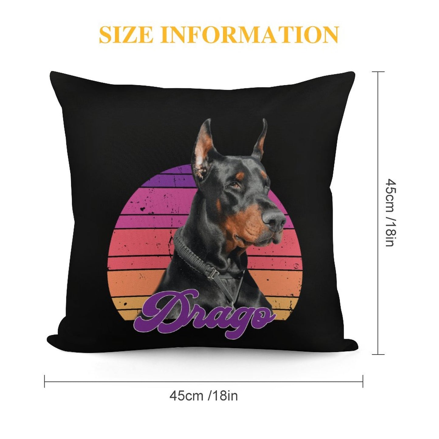 DRAGO - Square Plush Throw Pillow Cover (Pillow Excluded) (Dual Printing)