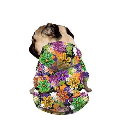 NEON FLOWERS Pet Hooded Sweatshirt