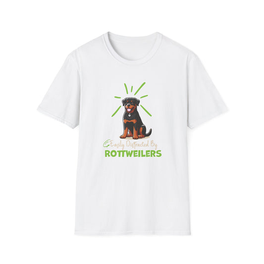 EASILY DISTRACTED BY ROTTWEILERS Unisex Softstyle T-Shirt