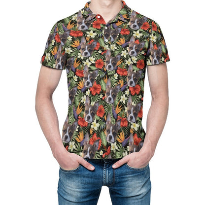 HAWAIIAN STYLE FACE Straight Down Golf Shirt