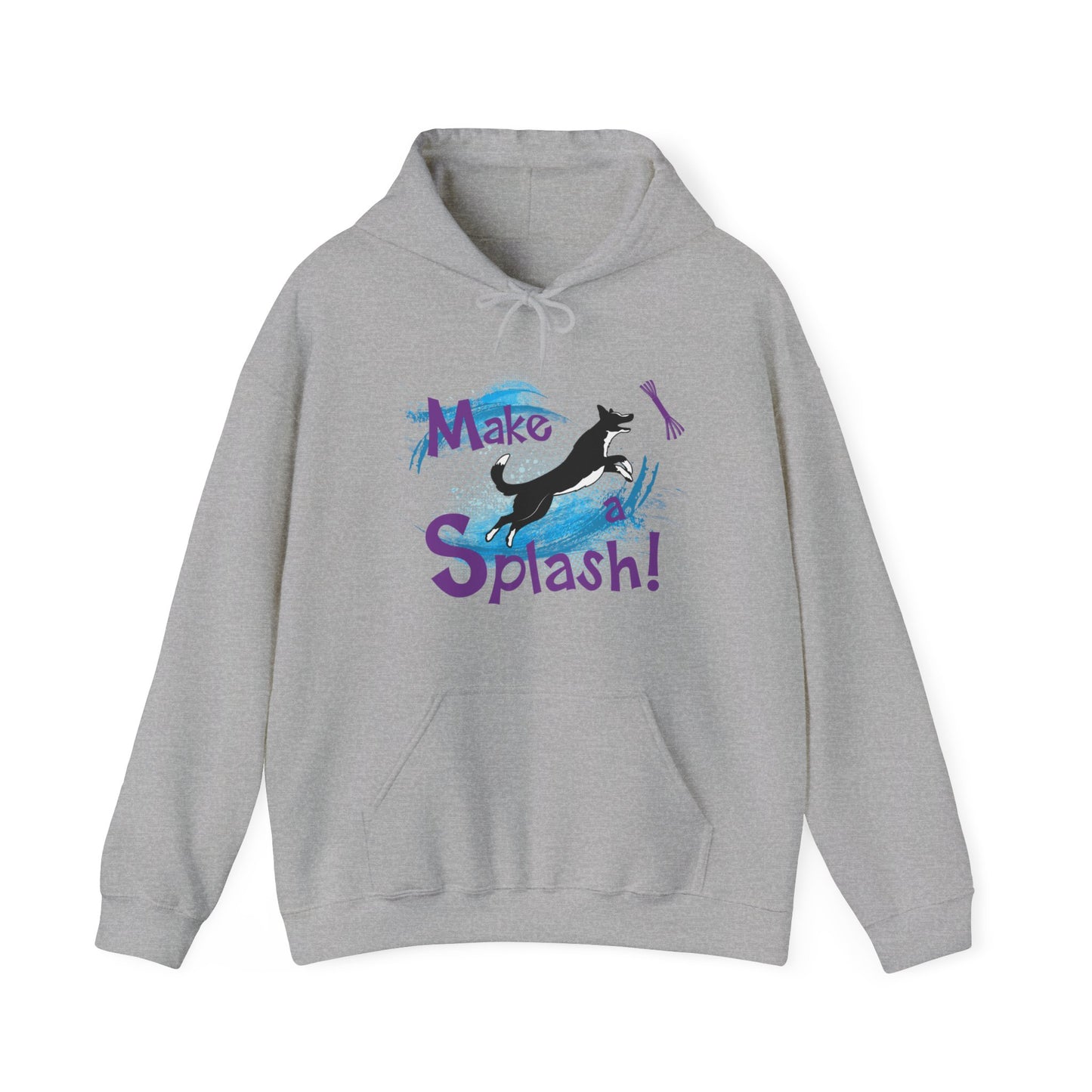 Make a Splash - SMOOTH  BORDER COLLIE - Unisex Heavy Blend™ Hooded Sweatshirt