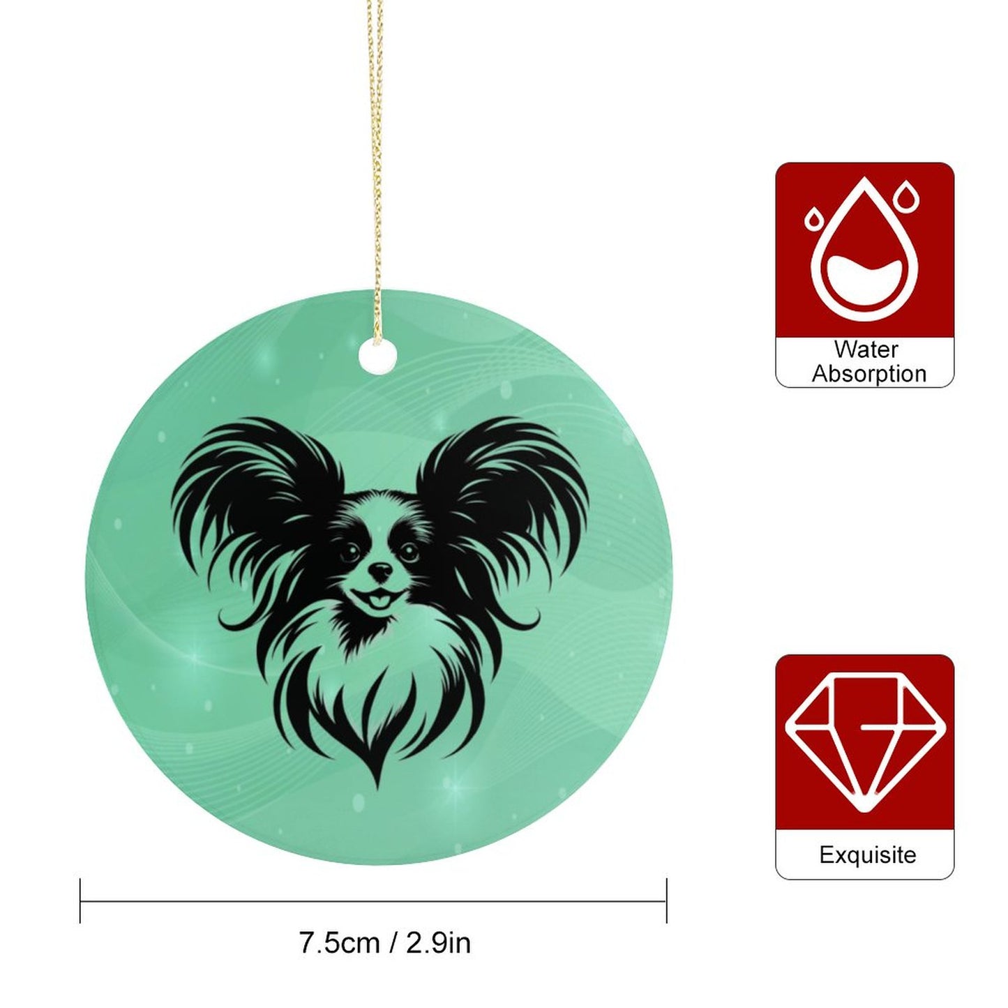 PAPILLON Round Ceramic Christmas Decorations