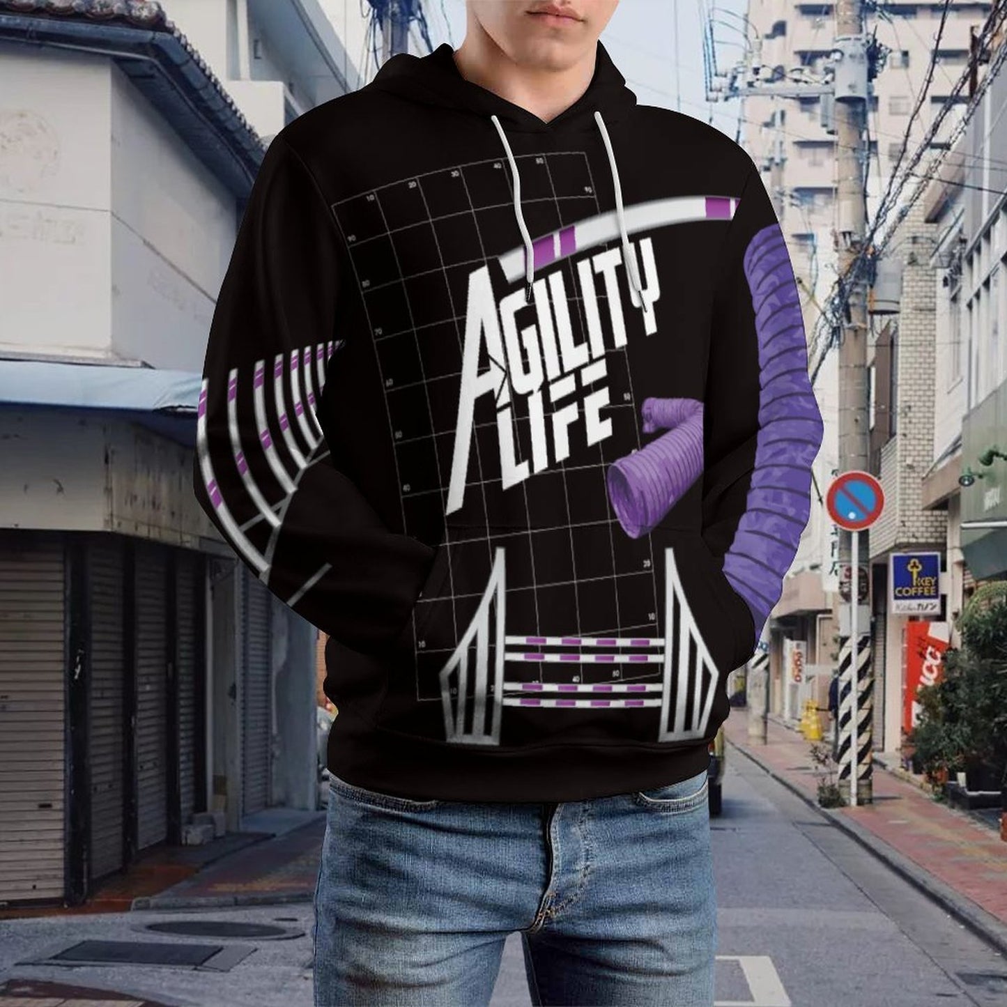 AGILITY LIFE BLACK Hoodie   - Polyester