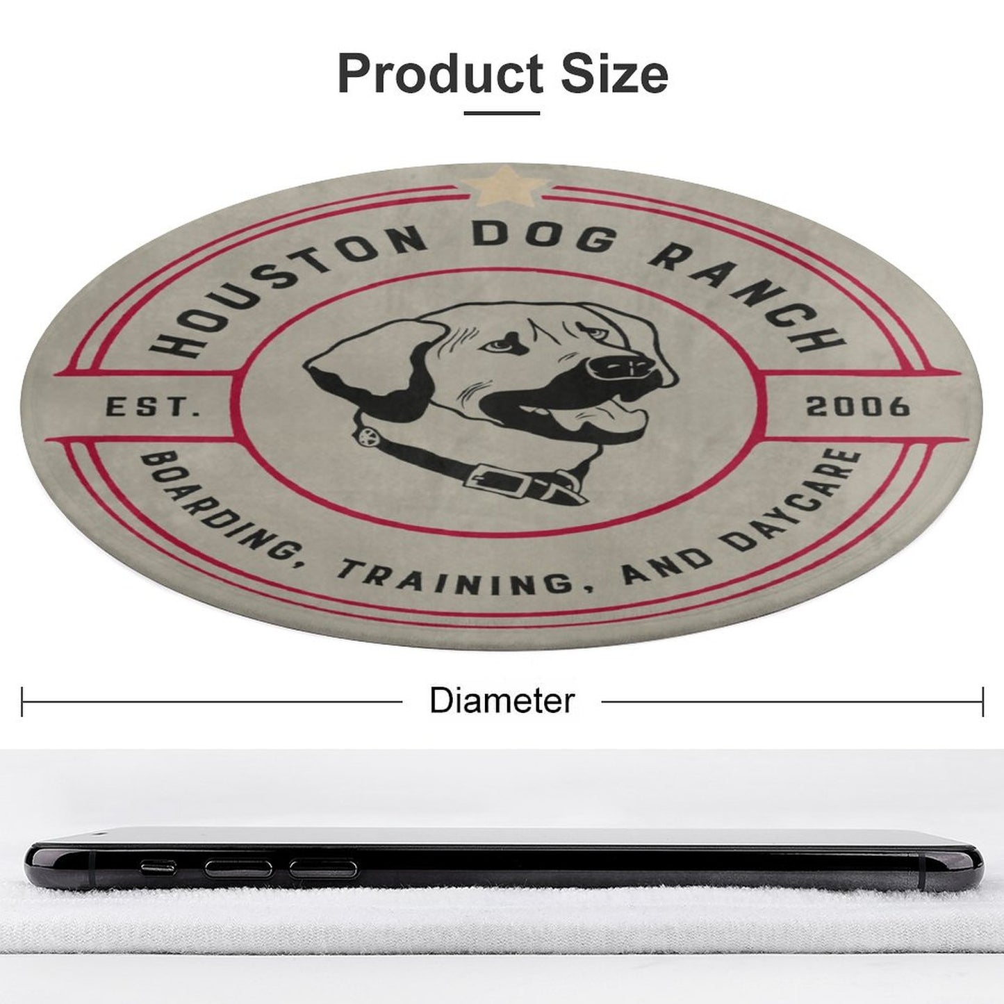 HOUSTON DOG RANCH Round Coral Velvet Warm Floor Mat