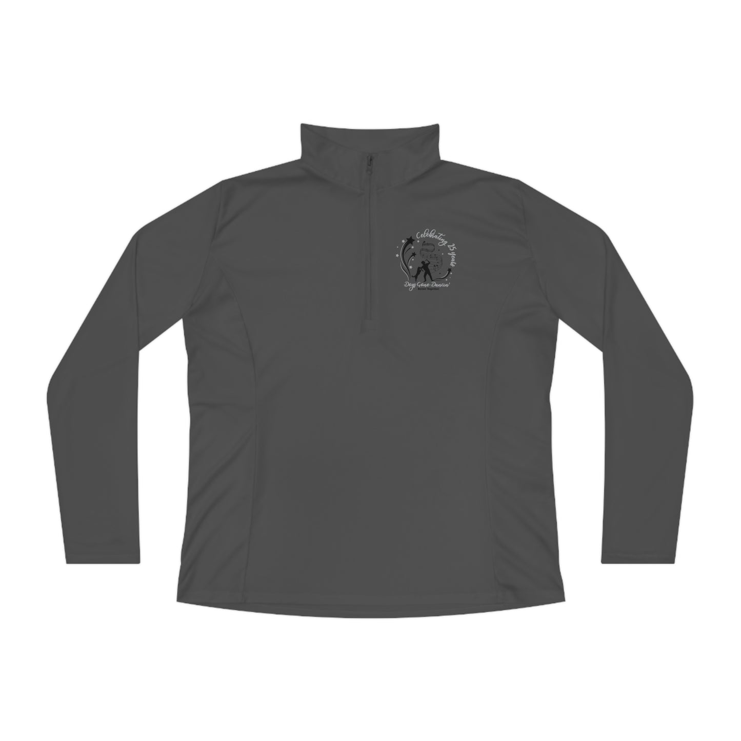 Silver -  Dogs Gone Dancin' Ladies Quarter-Zip Pullover