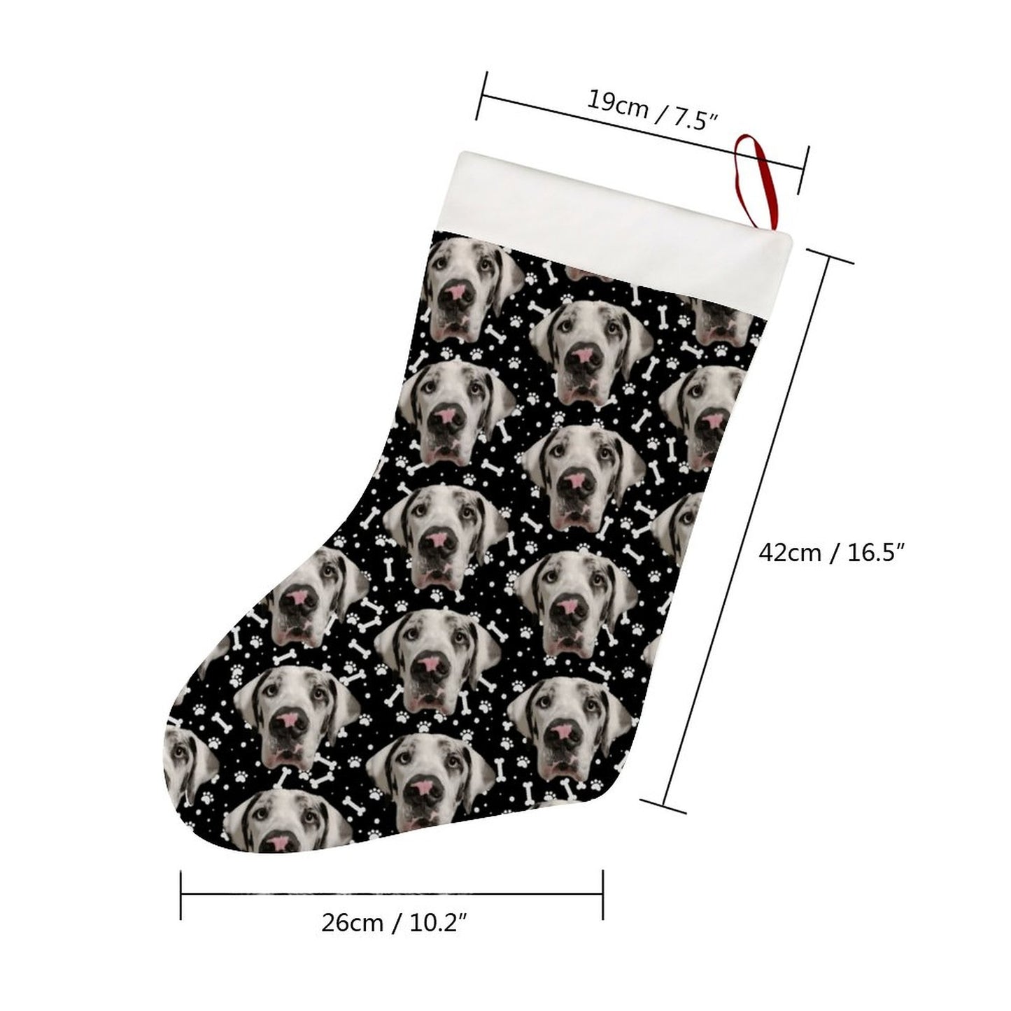 FACE w PAWS-n-BONES Christmas Stocking