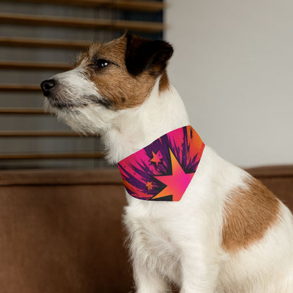 PINK ORANGE STAR Pet Bandana Collar