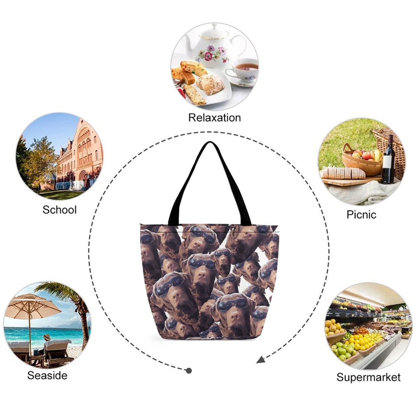 FOXY LADY _ LAB _ COLLAGE FACE DESIGN - Shopping Bag