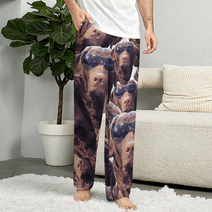 FOXY LADY _ LAB _ COLLAGE FACE DESIGN -Women's Home Pajamas Pants