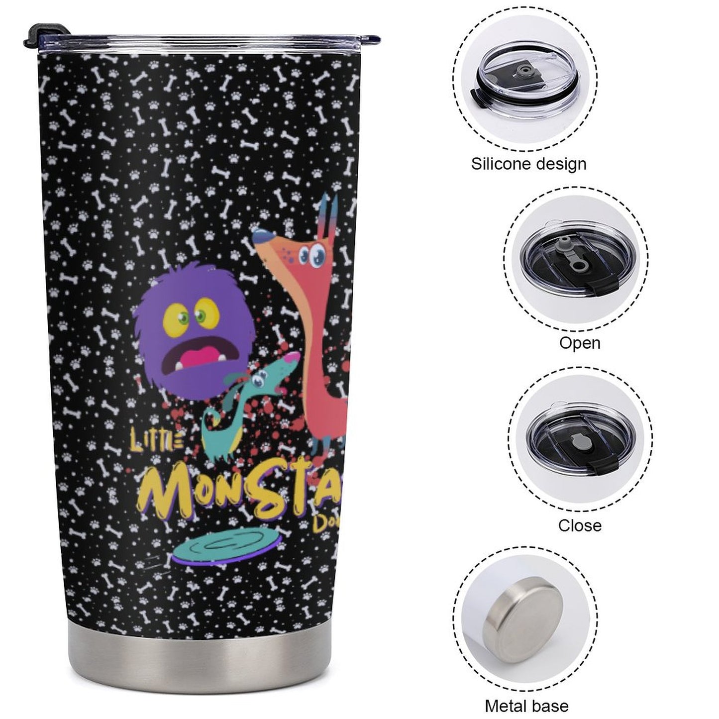 LITTLE MONSTERS Car Travel Coffee Mug with Lid (All-Over Printing)