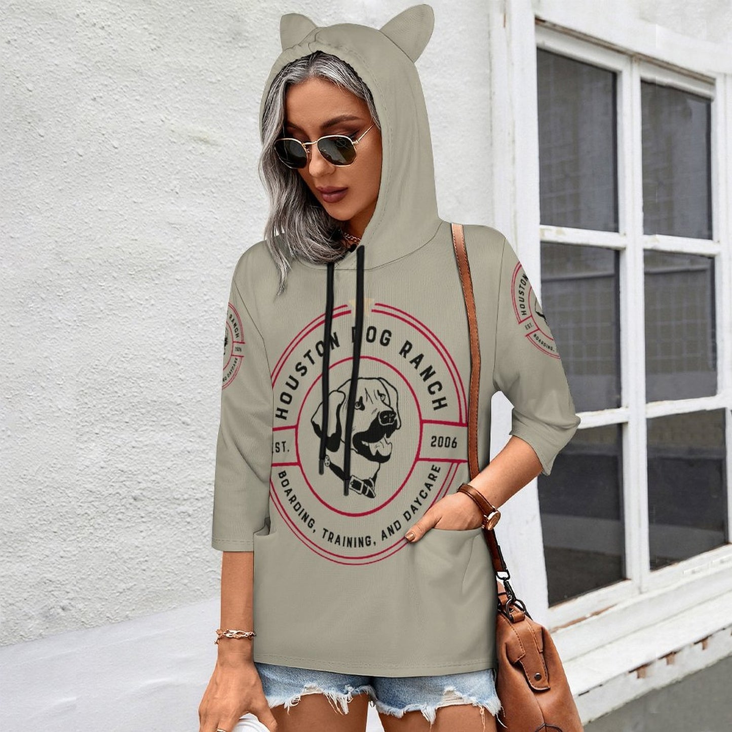 HOUSTON DOG RANCH  Hooded Pullover DS004 (All-Over Printing)