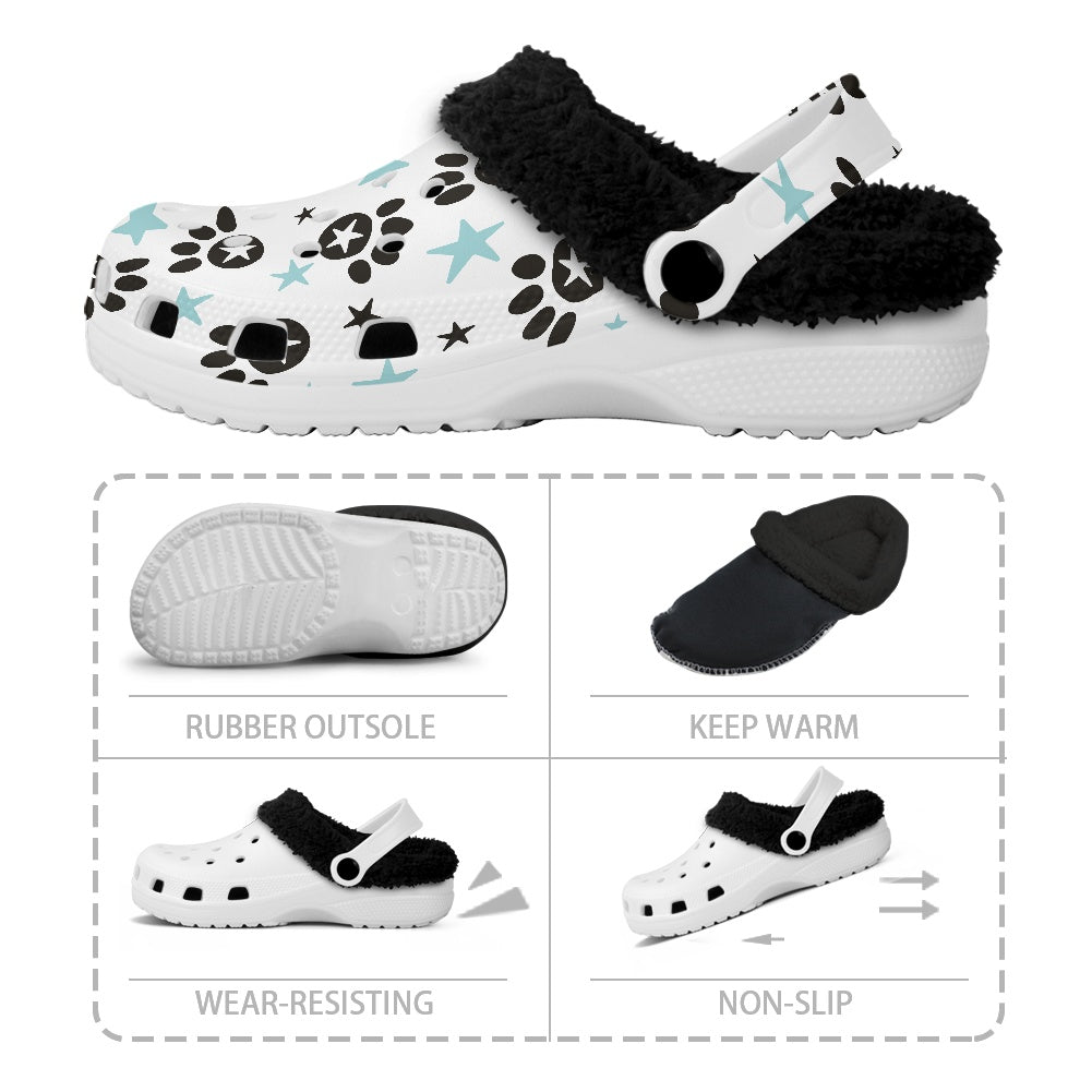 Paw-n-Star Star Fuzzy Slip Ons