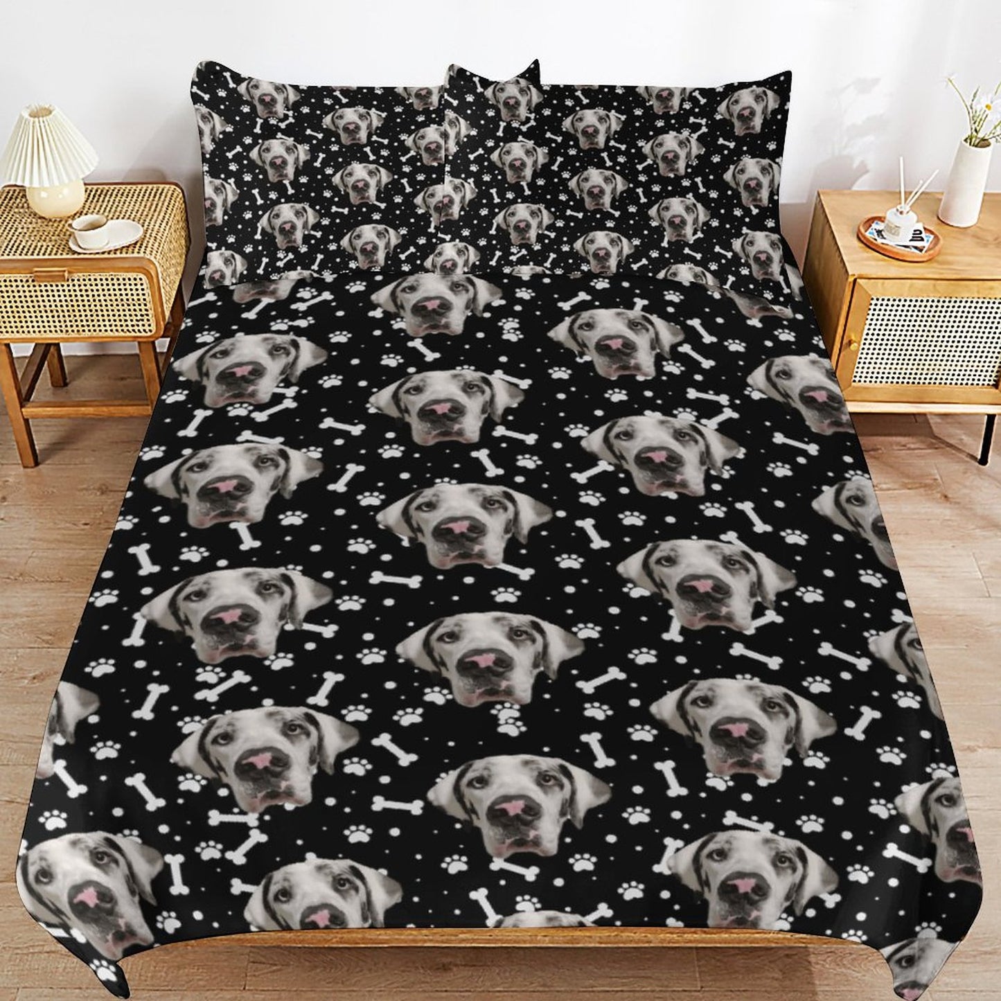 3-Piece Bedding Set-86"×70"/ 218×177cm (Dual-sidede Printing)