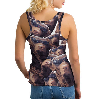 FOXY LADY _ LAB _ COLLAGE FACE DESIGN -Women's Tank Top