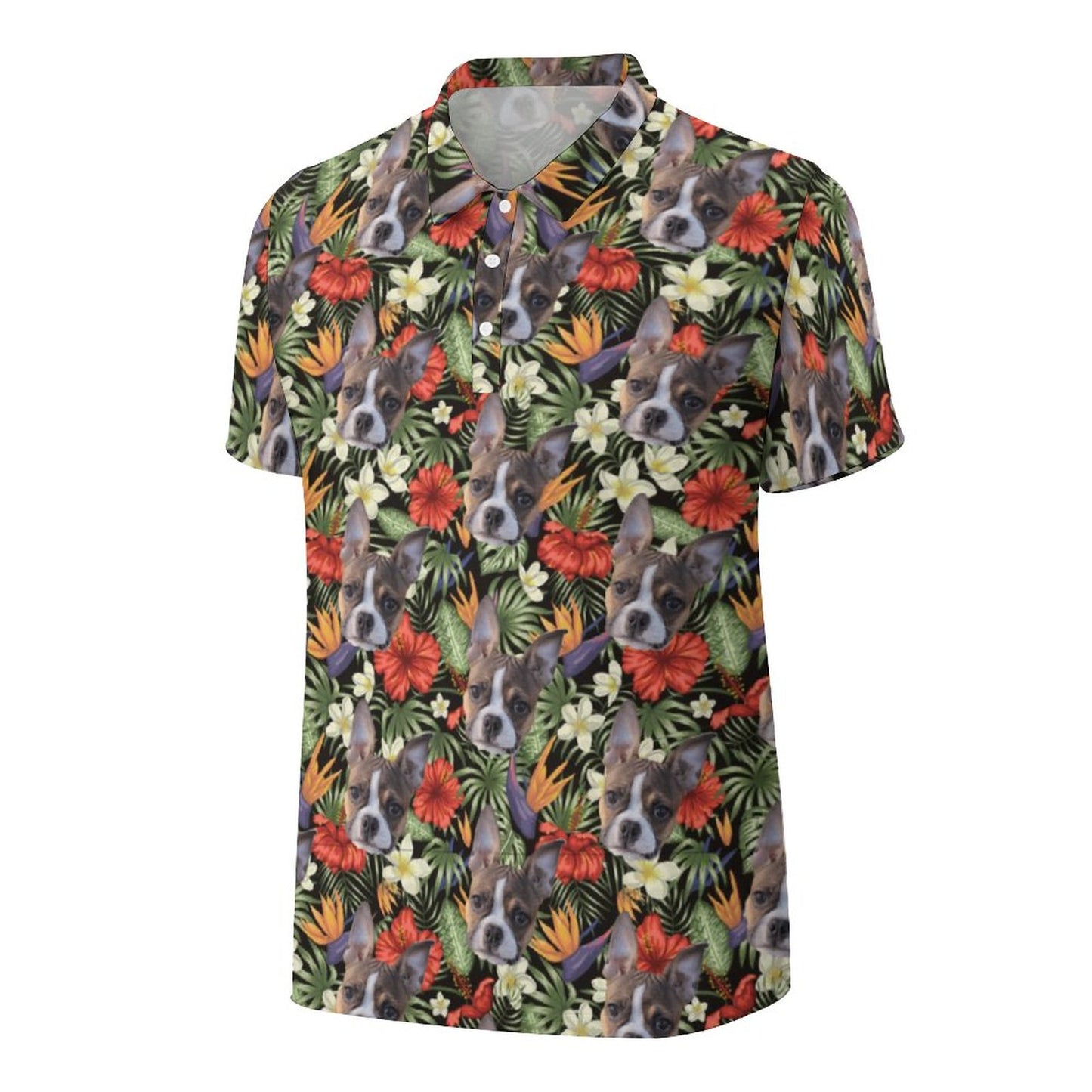 HAWAIIAN STYLE FACE Straight Down Golf Shirt