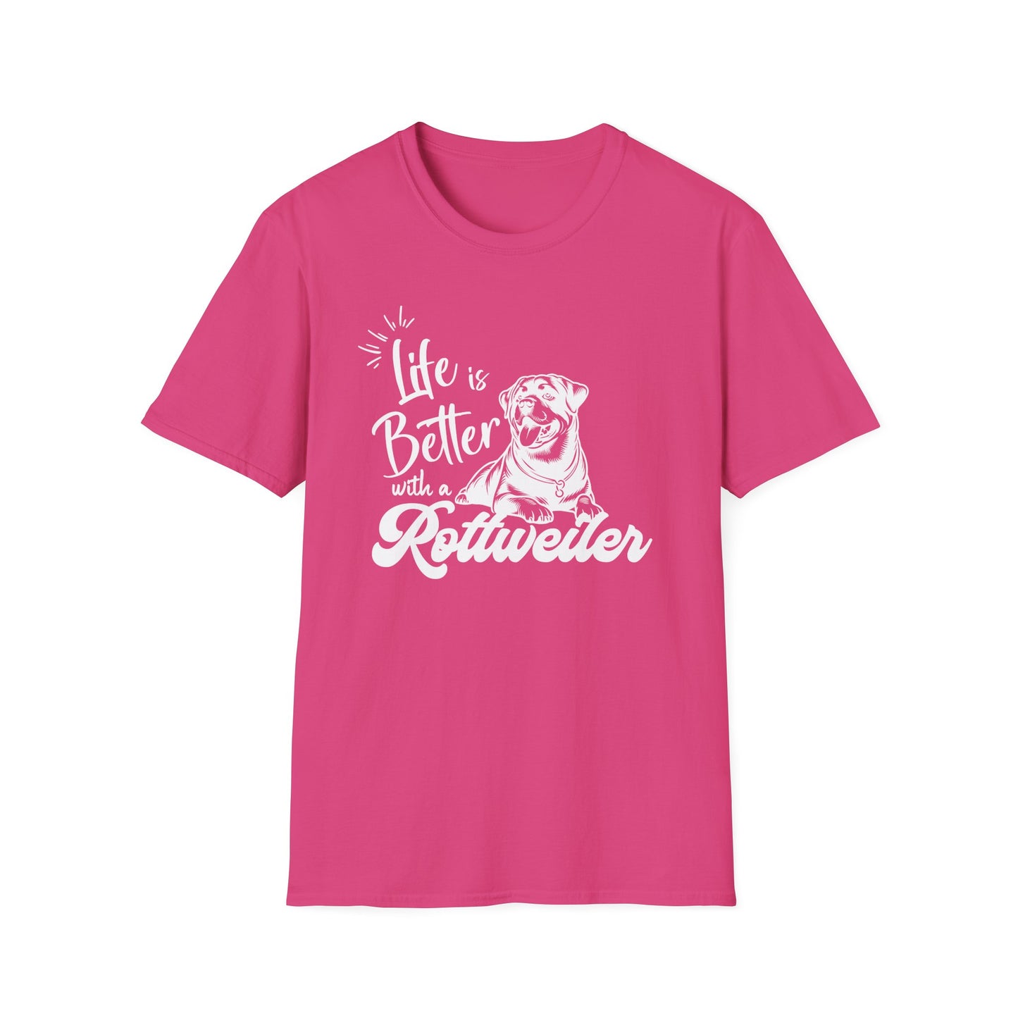 LIFE IS BETER ROTTWEILER Unisex Softstyle T-Shirt