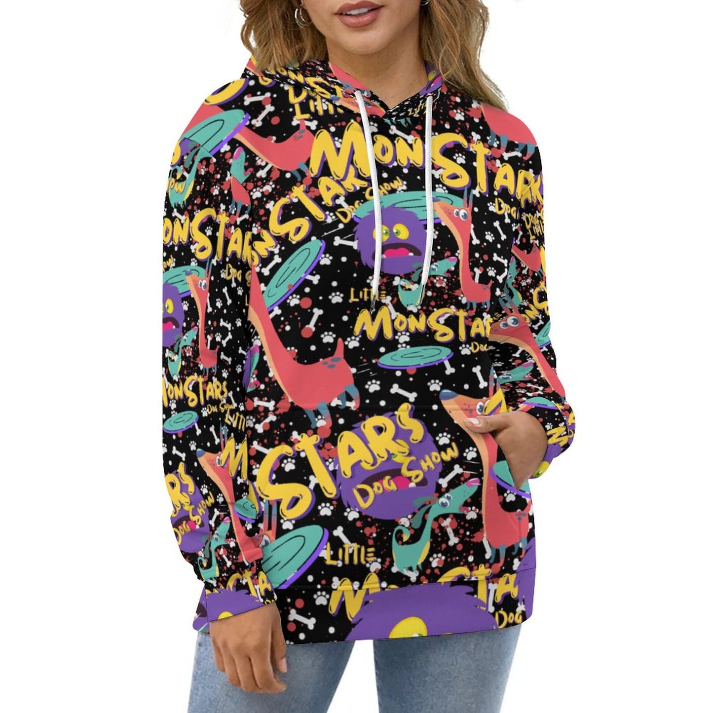 LITTLE MONSTERS  Hoodie with Double-layer Cap (All-Over Printing)