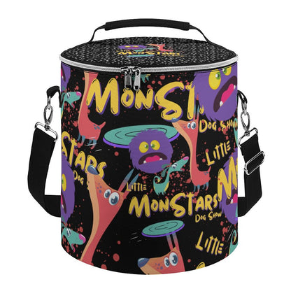 LITTLE MONSTERS  Round Collapsible Insulated Cooler Bag with Shoulder Strap A018 (All-Over Printing)
