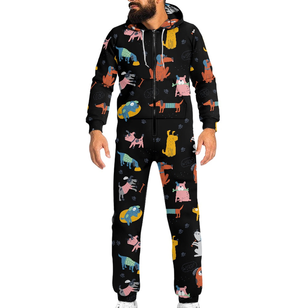 Women's hooded long sleeve jumpsuit