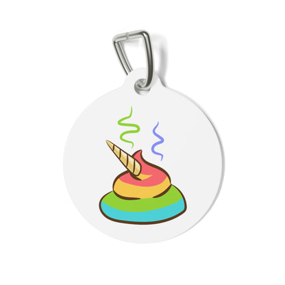 Rainbow Unicorn Poop Emoji Pet Tag