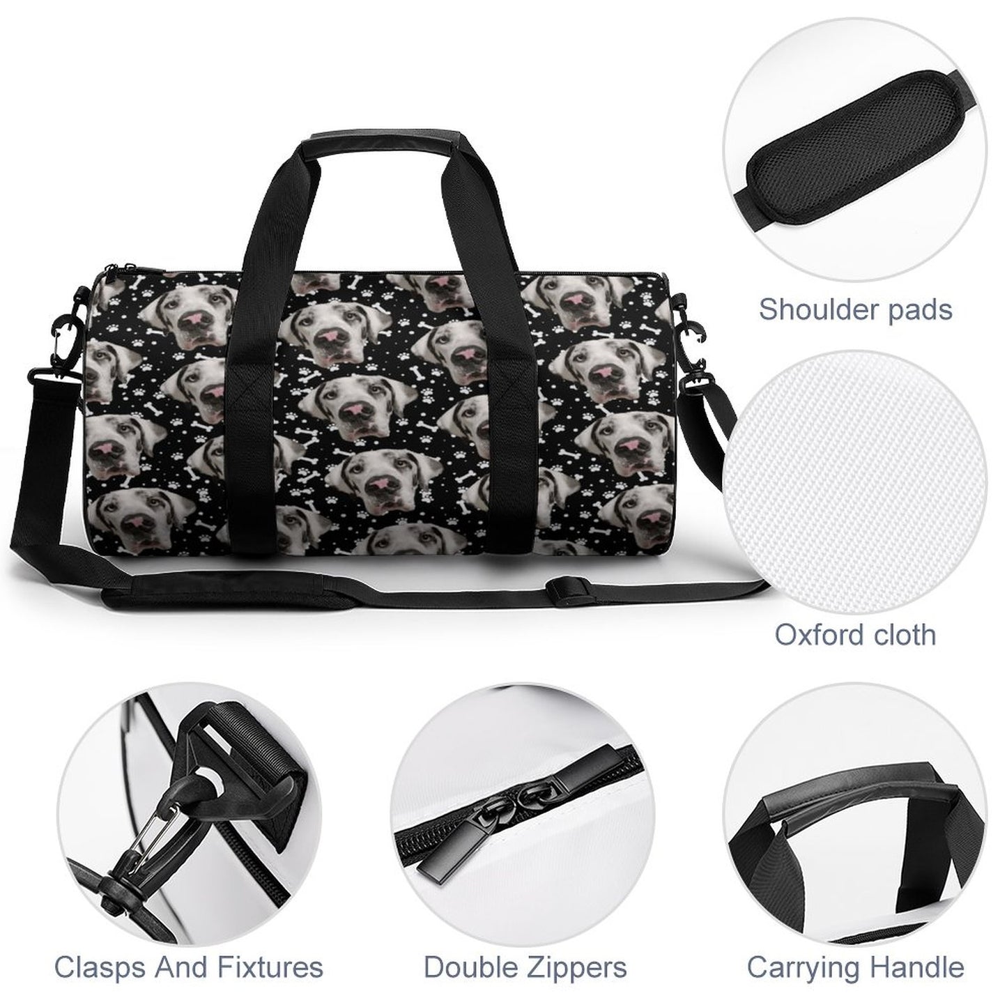 FACE w PAWS-n-BONES Gym Bag