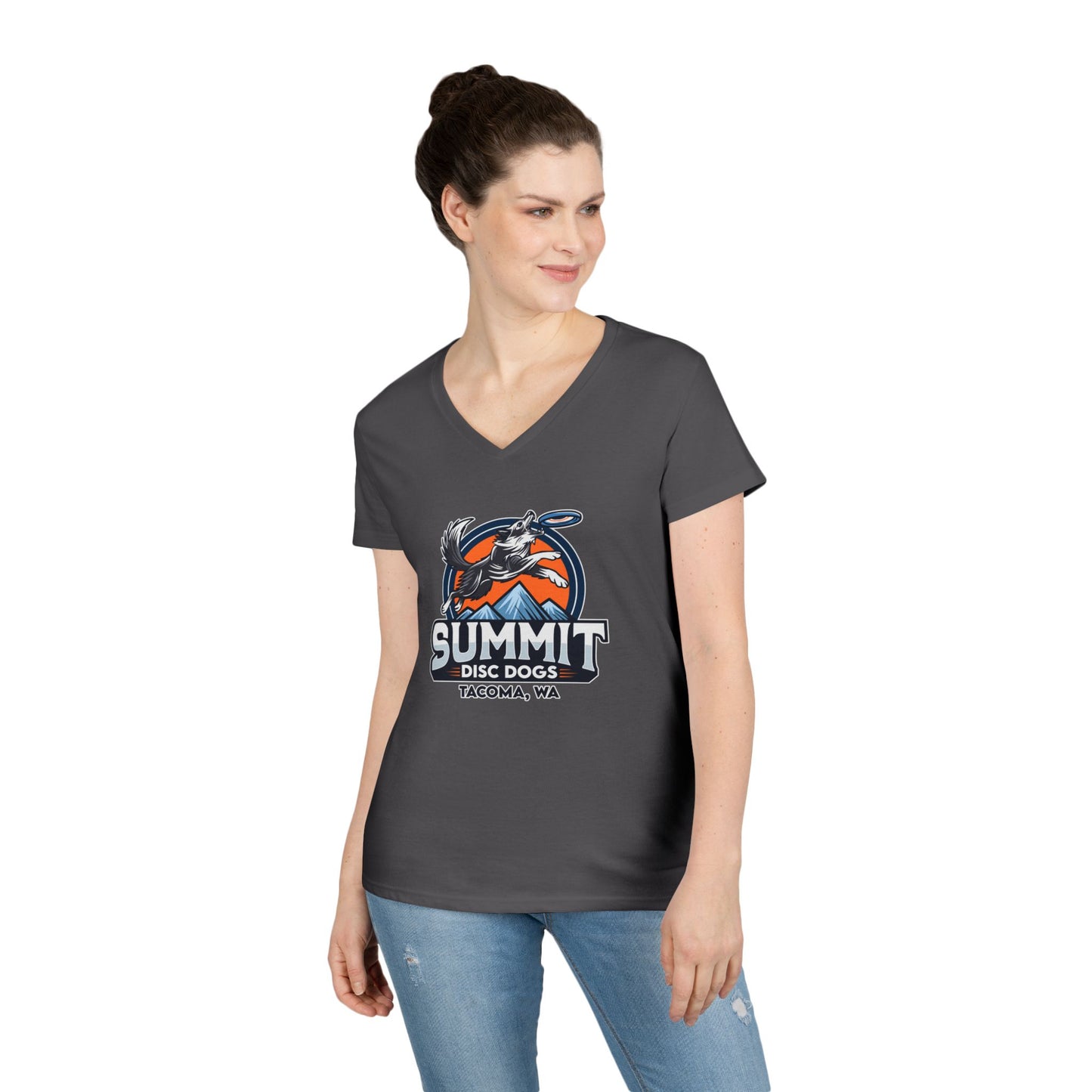 *SUMMIT DISC DOGS Ladies' V-Neck T-Shirt
