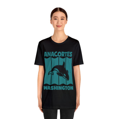 TEAL ANACORTES WHALE  Unisex Jersey Short Sleeve Tee