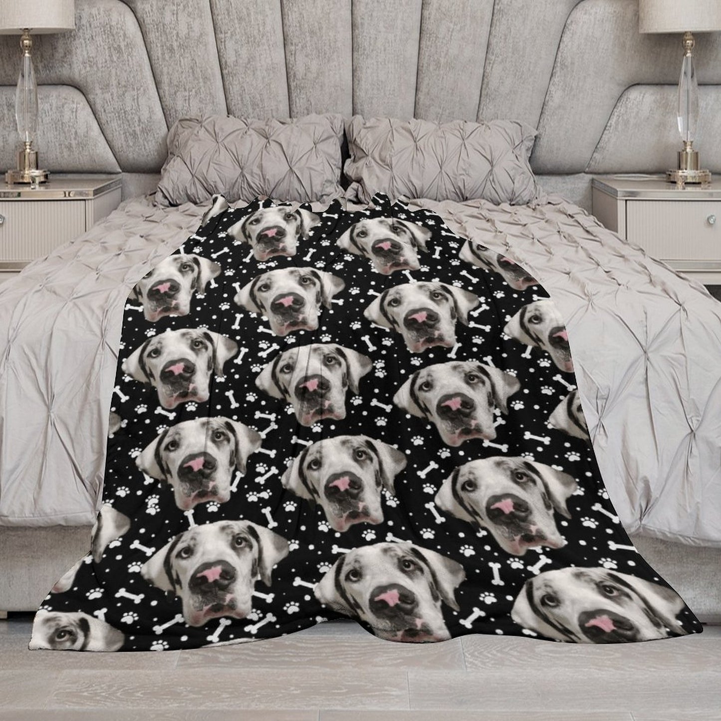 FACE w PAWS-n-BONES  Blanket-30"x40" (Dual-sided Printing)