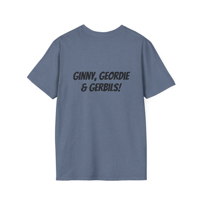 *Ginny, Geordie & Gerbils! * WIREHAIRED DACHSHUND - NASDA  Unisex Softstyle T-Shirt