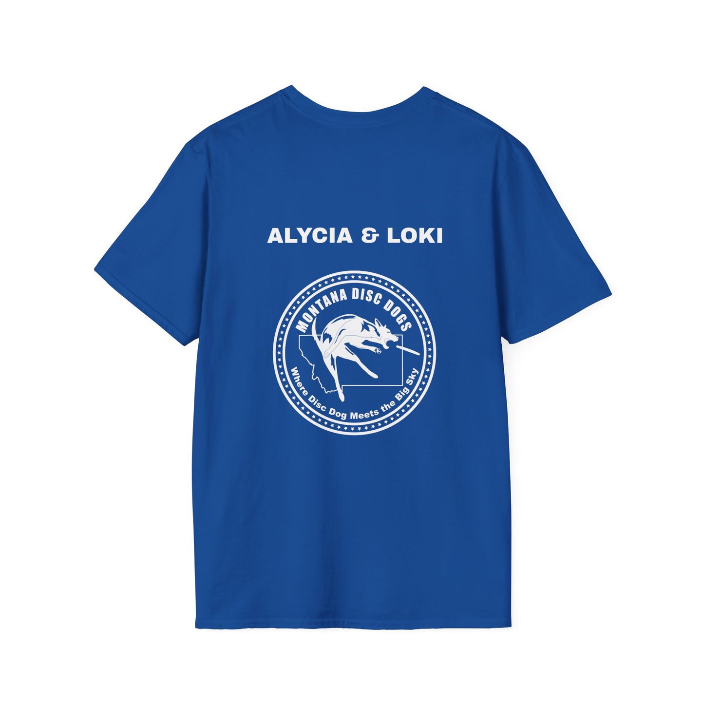 *ALYCIA & LOKI MONTANA DISC DOGS Unisex Softstyle T-Shirt