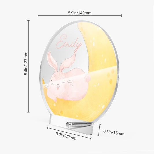 1062. Acrylic Plaque with Stand - Round
