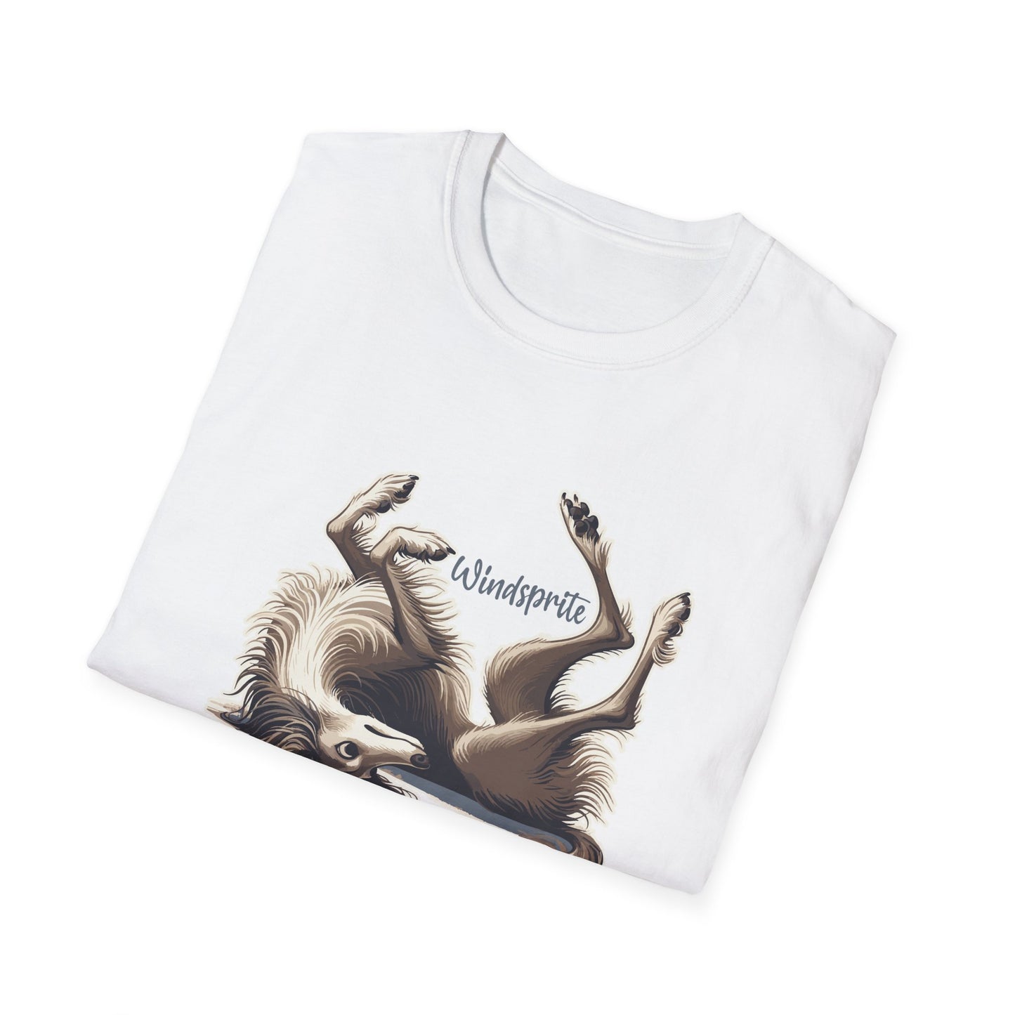 Silly WINDSPRITE - Silken Windhound Waving Unisex Softstyle T-Shirt