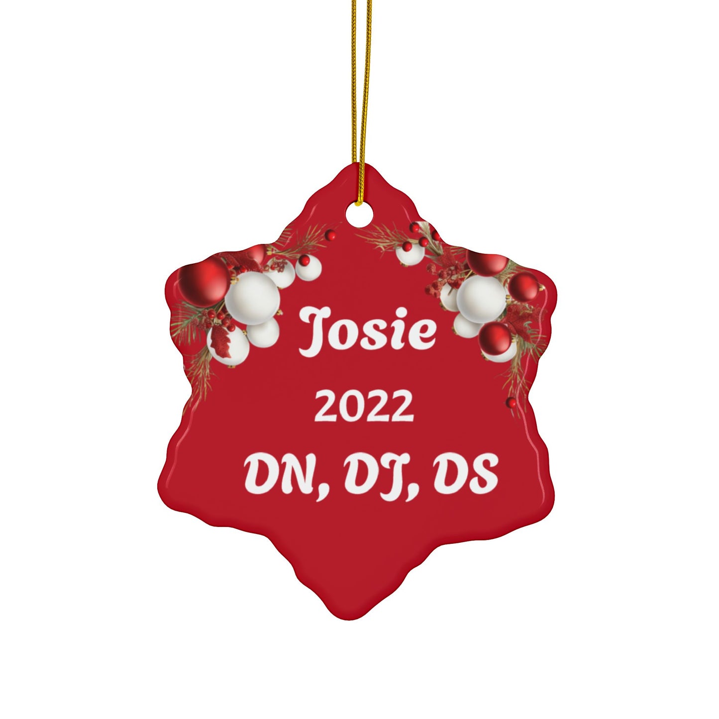 josie 2022 Ceramic Ornaments, Double-Sided