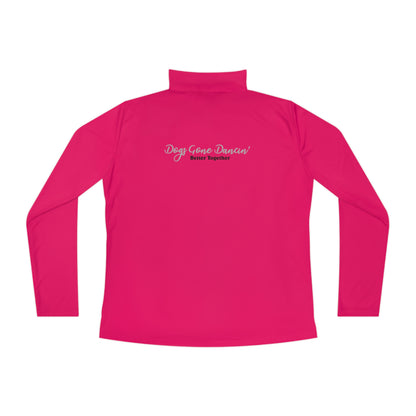 Silver -  Dogs Gone Dancin' Ladies Quarter-Zip Pullover