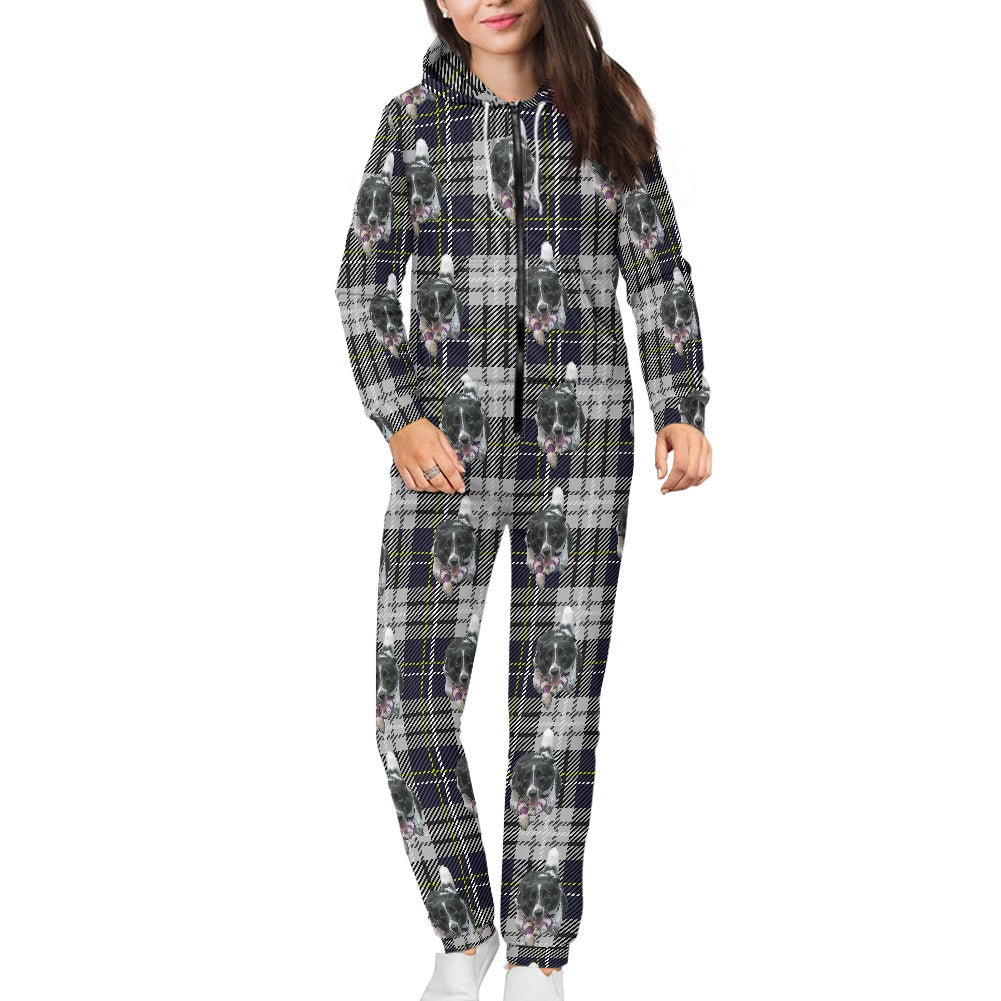 Women's hooded long sleeve jumpsuit no loaded