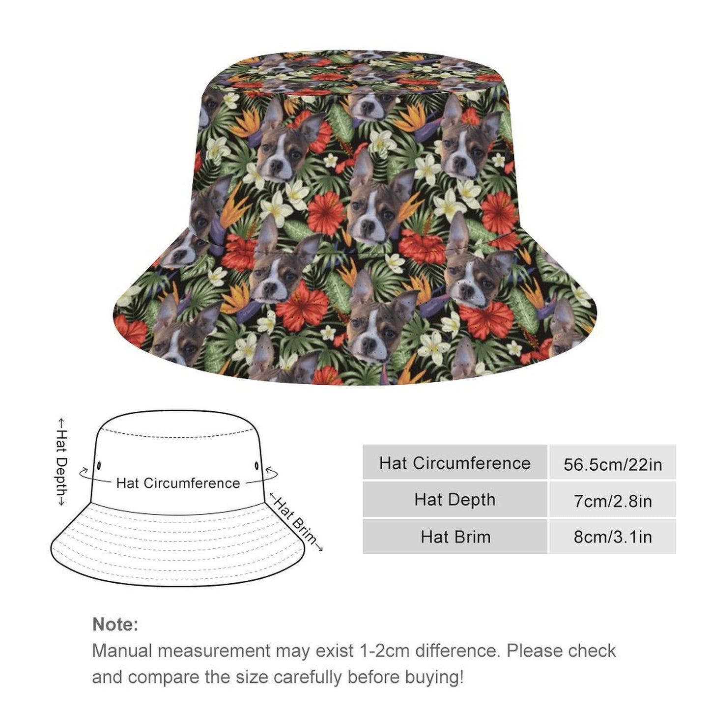 HAWAIIAN STYLE FACE -  Unisex Bucket Hat