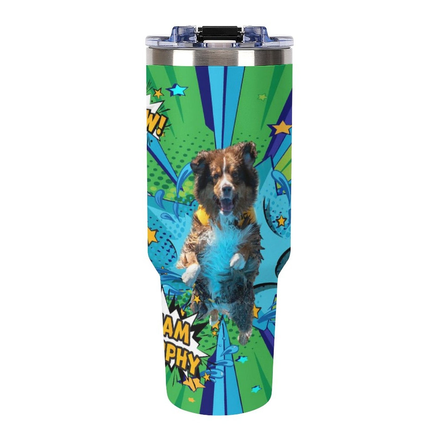 mUrphy 40oz Insulated Tumbler with Handle and Straw