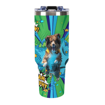 mUrphy 40oz Insulated Tumbler with Handle and Straw